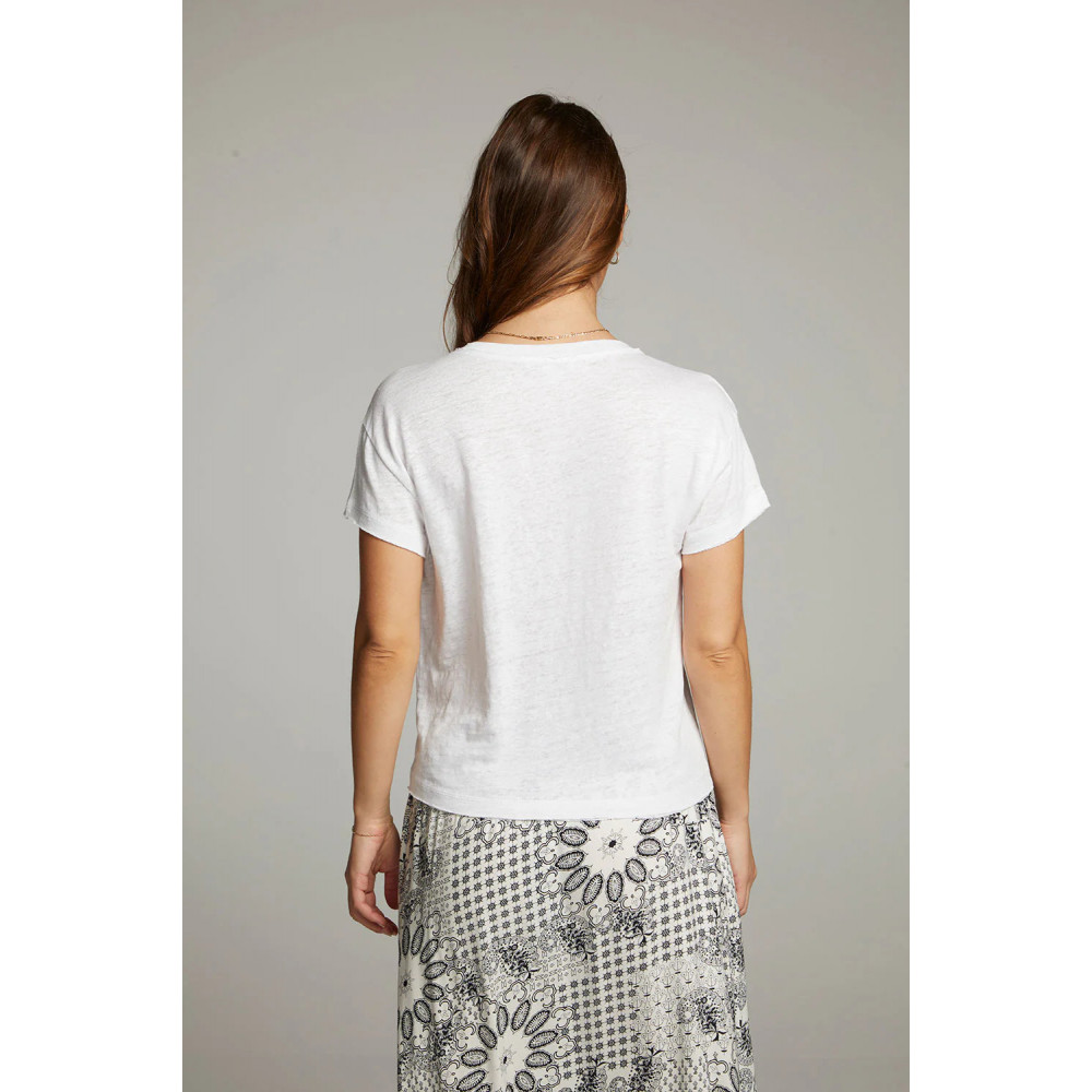 Satén V-Neck Tee