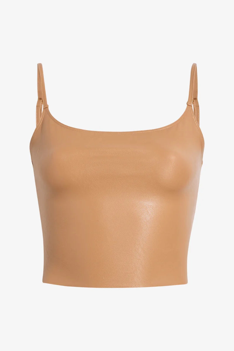 Estrella Leather Crop Cami