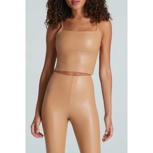Estrella Leather Crop Cami