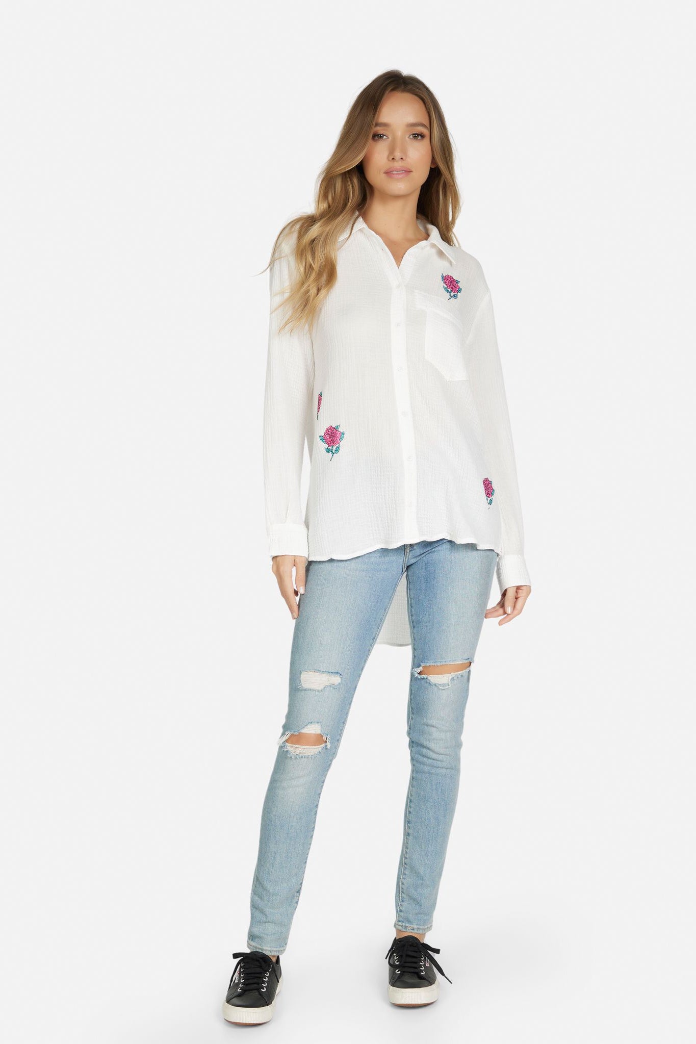 Ambra Paradox Crystal Rose Button Down