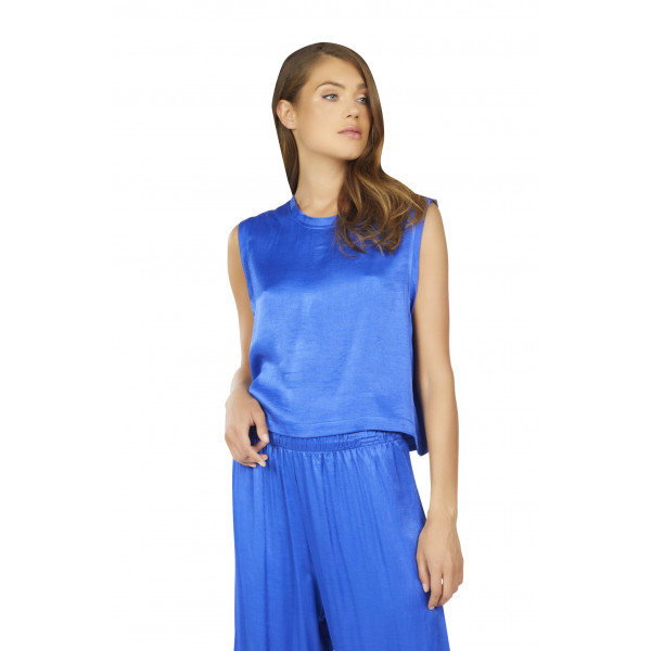 Quasar Satin Crop Tank