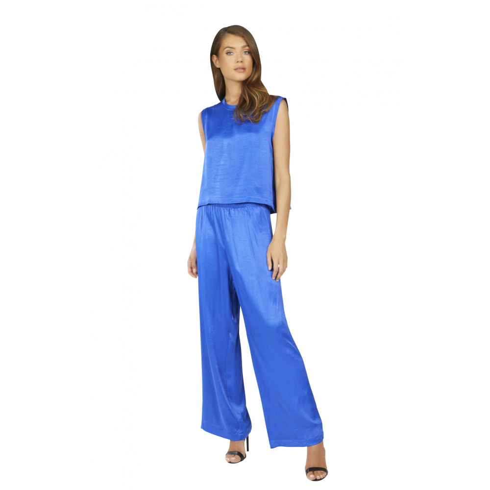 Platinum Paradox Satin Wide Leg Pant