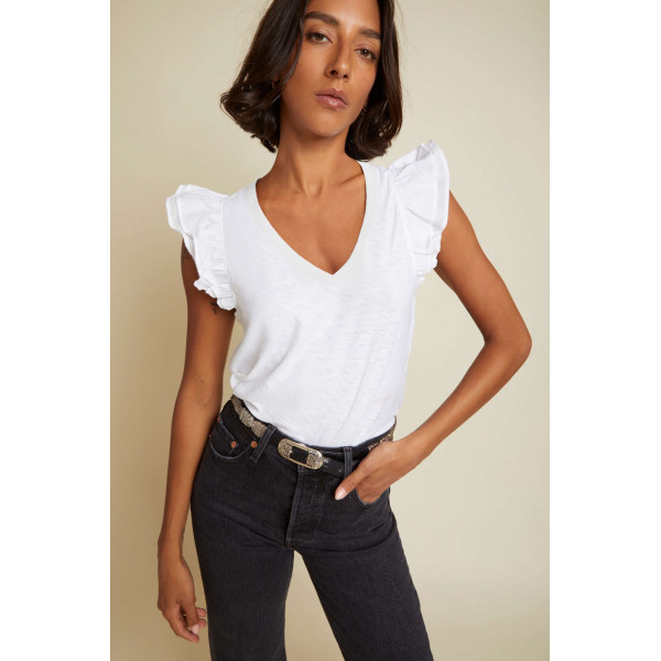 Autumn Luxe Contrast Ruffle Tank