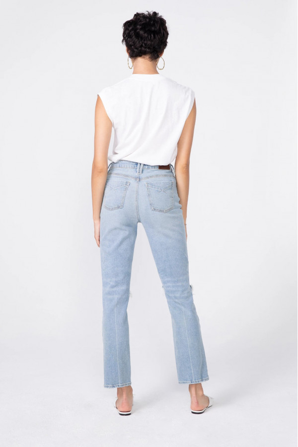 Taffetas High Rise Straight Jean