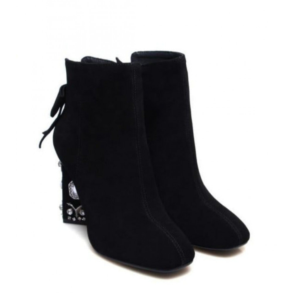 Alba Crystal Suede Heels